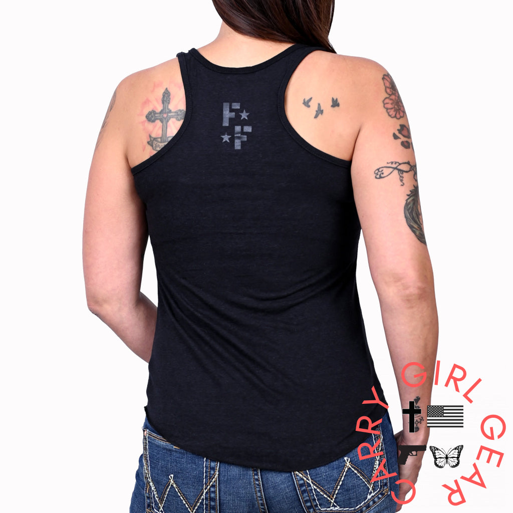 Women’s Murdered Out American Flag Tank Top