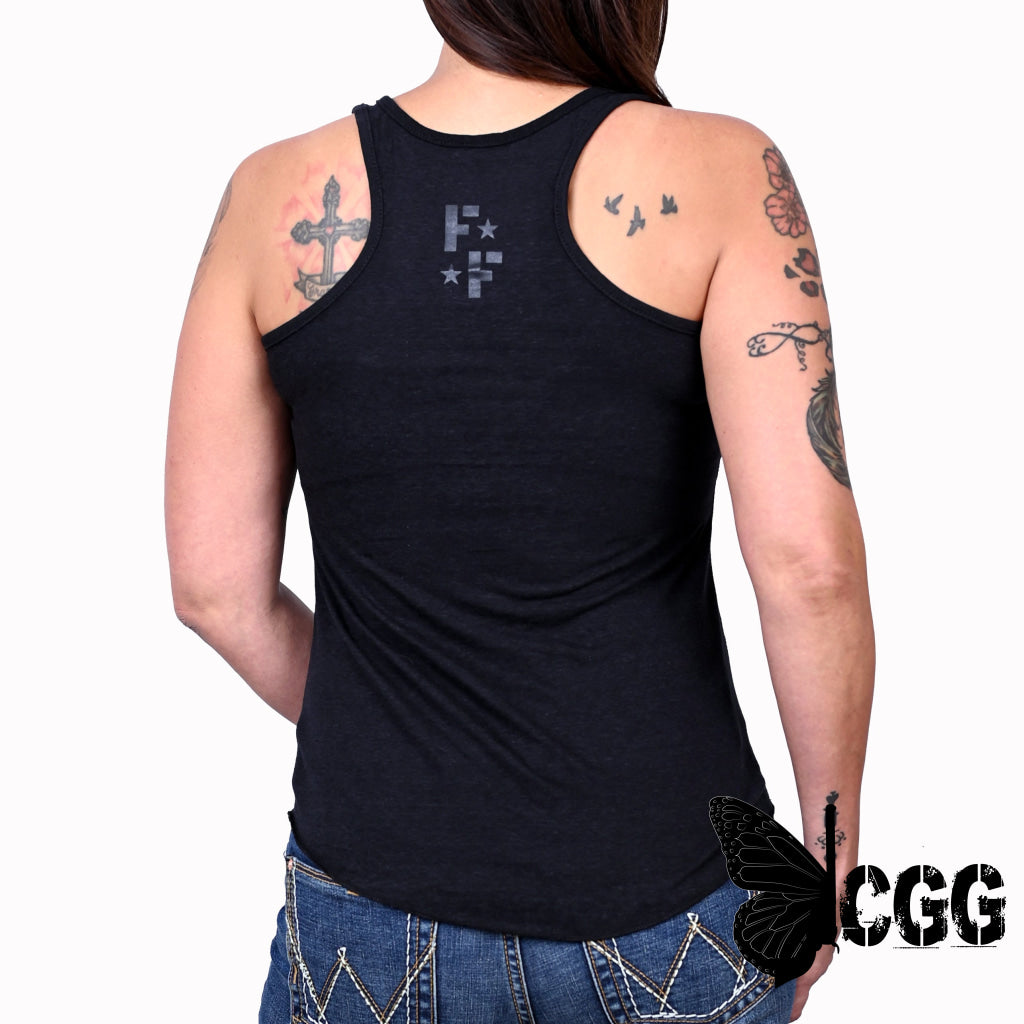 Women’s Murdered Out American Flag Tank Top