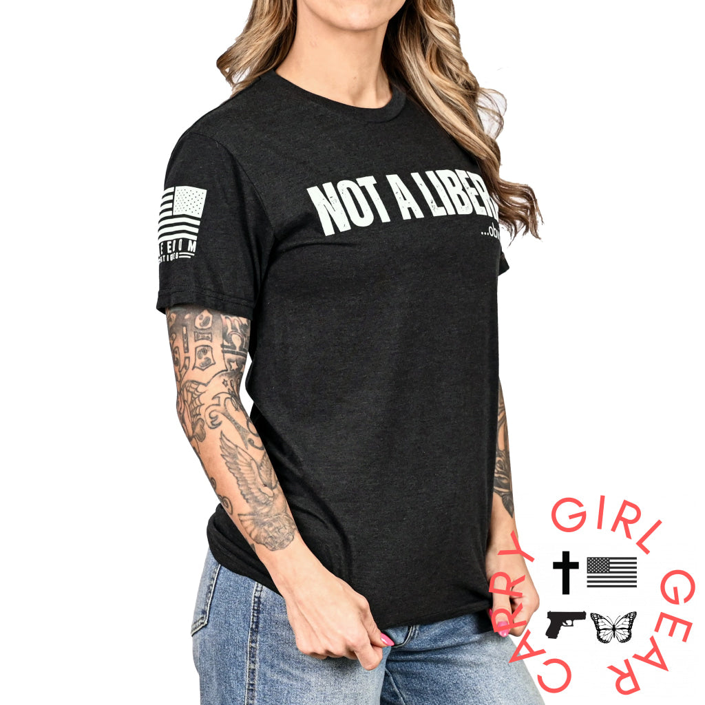 Women’s Not A Liberal (Obviously) Patriotic Boyfriend Fit Tshirt T-Shirt