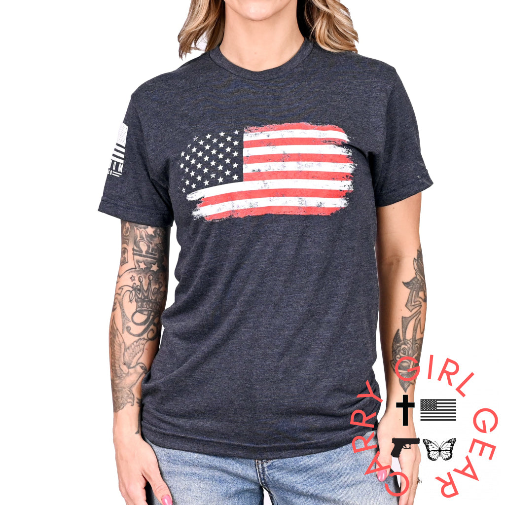 Women’s Old Glory Boyfriend Fit Patriotic Tshirt T-Shirt