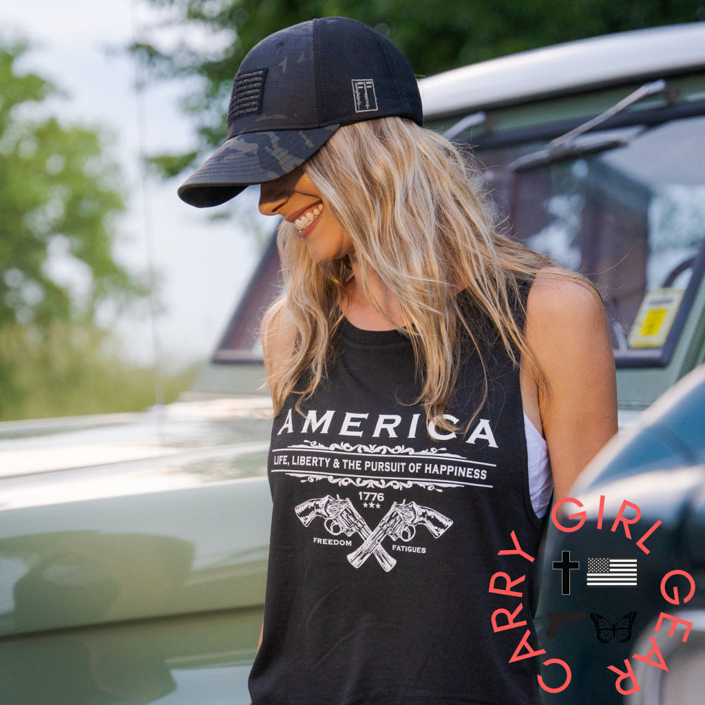 Women’s Unalienable Rights Muscle Tank - Black