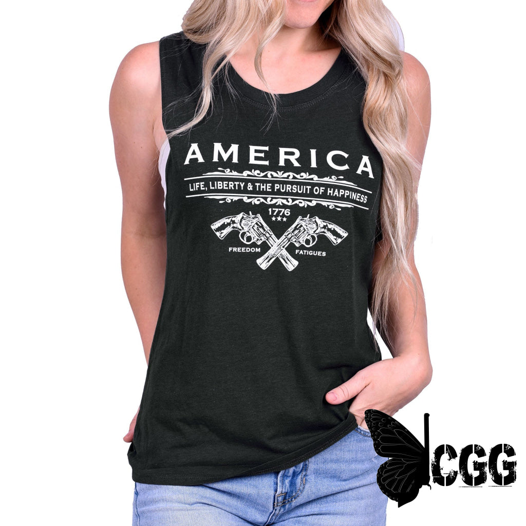 Women’s Unalienable Rights Muscle Tank - Black Xs