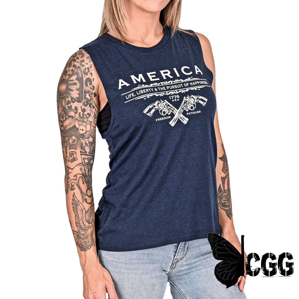 Women’s Unalienable Rights Muscle Tank - Midnight Navy