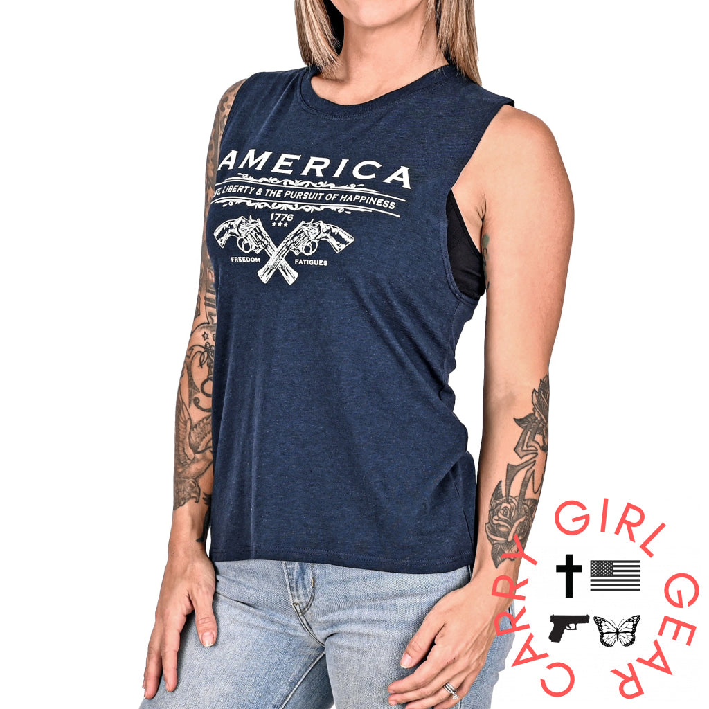 Women’s Unalienable Rights Muscle Tank - Midnight Navy
