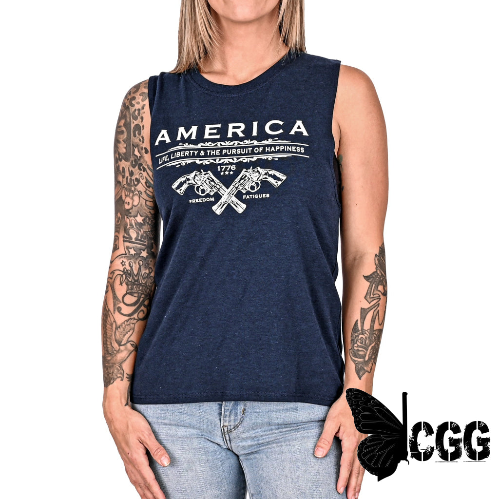 Women’s Unalienable Rights Muscle Tank - Midnight Navy