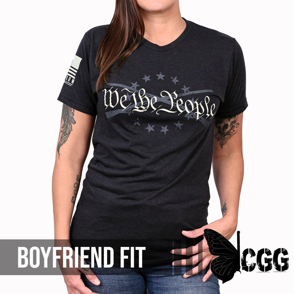 Women’s We The People Boyfriend Fit Patriotic T-Shirt - Heather Black