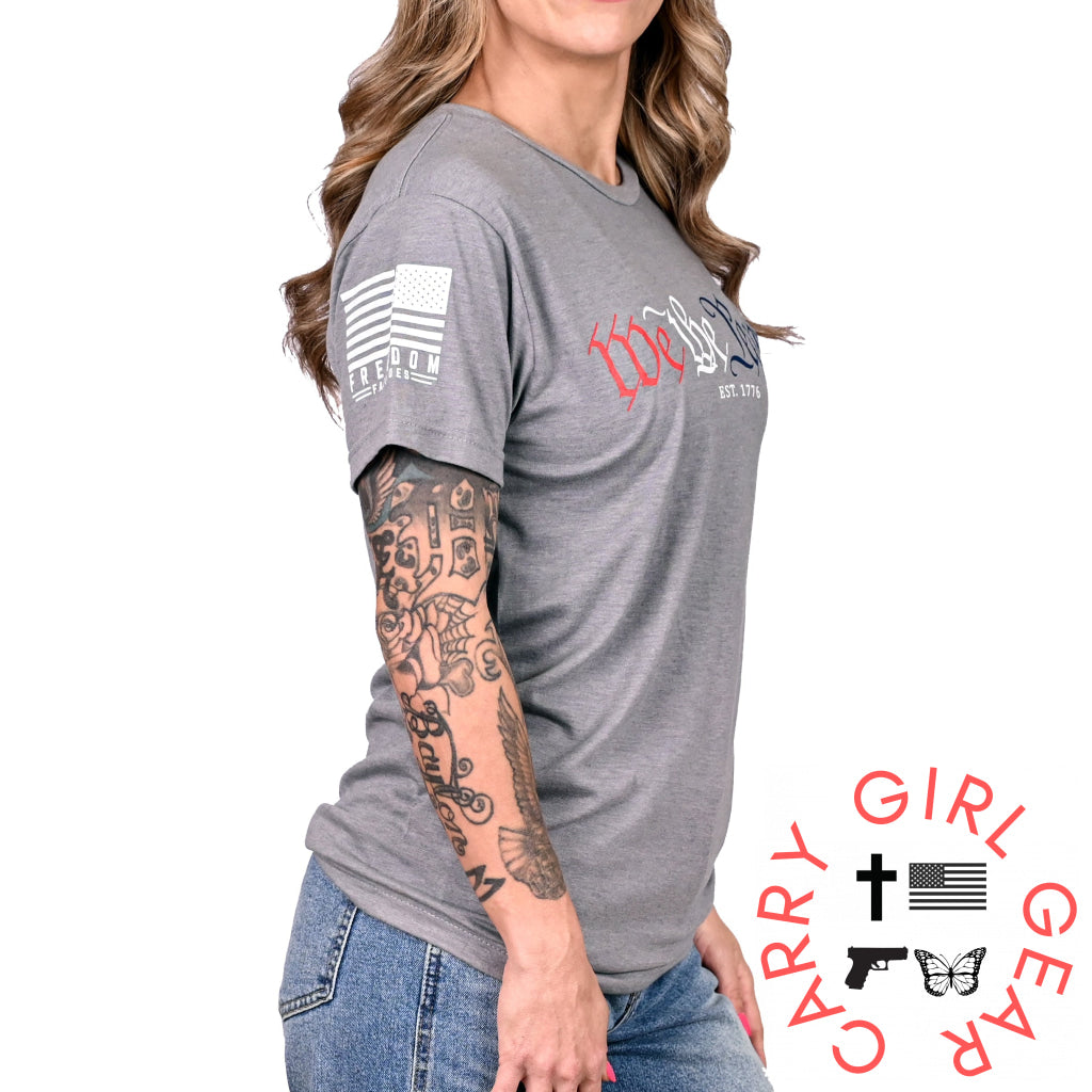 Women’s We The People in Red White & Blue Boyfriend Fit Patriotic Tshirt T-Shirt