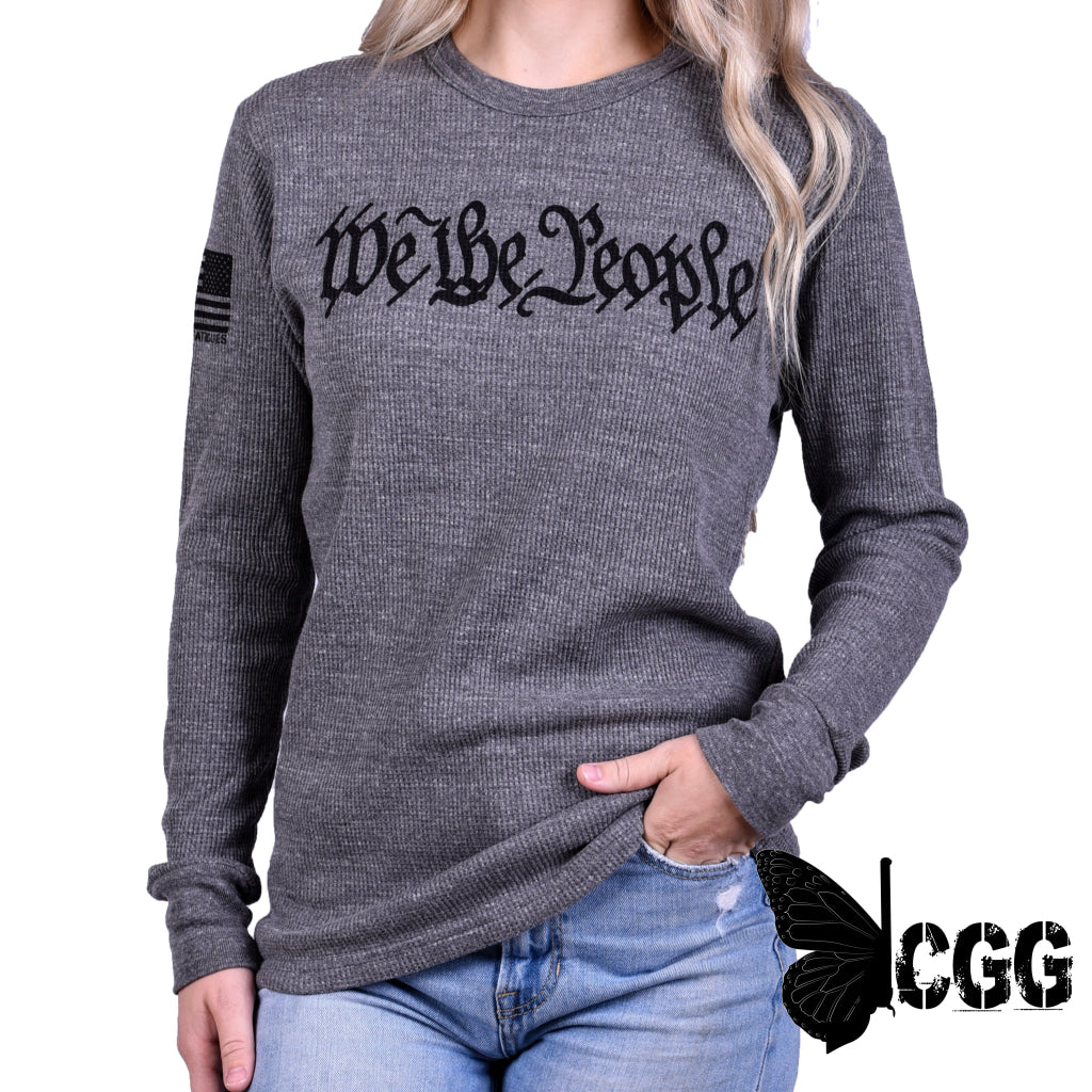 Women’s ’We The People’ Long Sleeve Patriotic Thermal - Boyfriend Fit T-Shirt