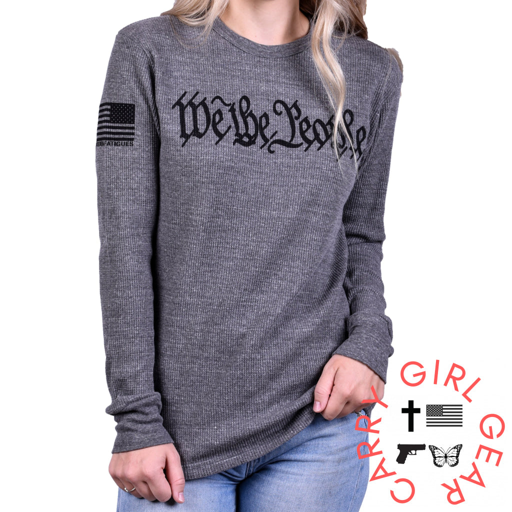 Women’s ’We The People’ Long Sleeve Patriotic Thermal - Boyfriend Fit Xs T-Shirt