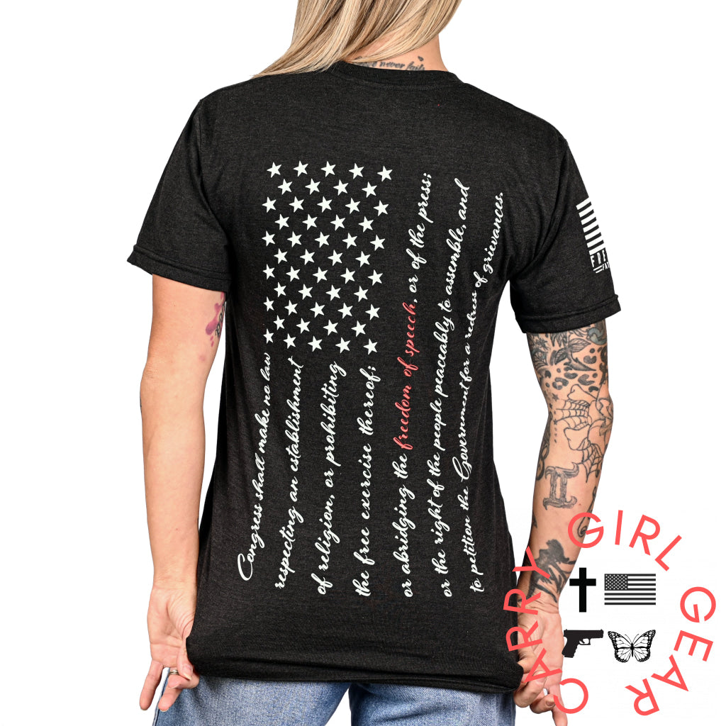 Women’s Won’t Be Silenced First Amendment Patriotic Tshirt (Boyfriend Fit) T-Shirt