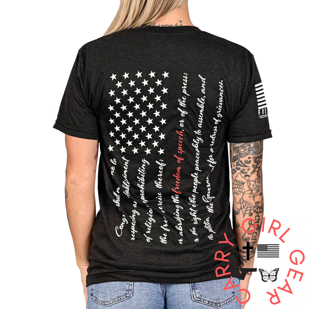 Women’s Won’t Be Silenced First Amendment Patriotic Tshirt (Boyfriend Fit) T-Shirt