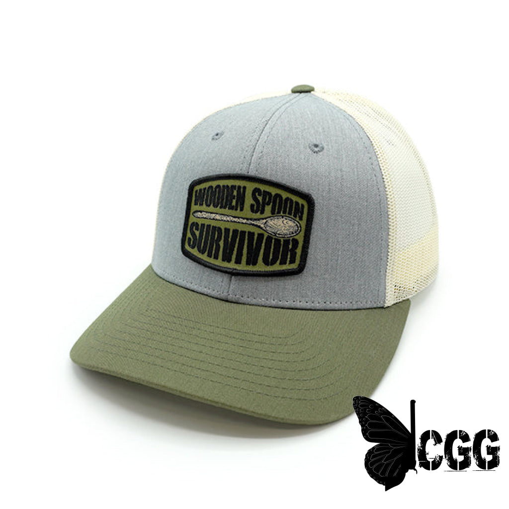 Wooden Spoon Survivor Woven Patch Hat Heather And Birch Army / Curved Bill Snapback Nc - Hats