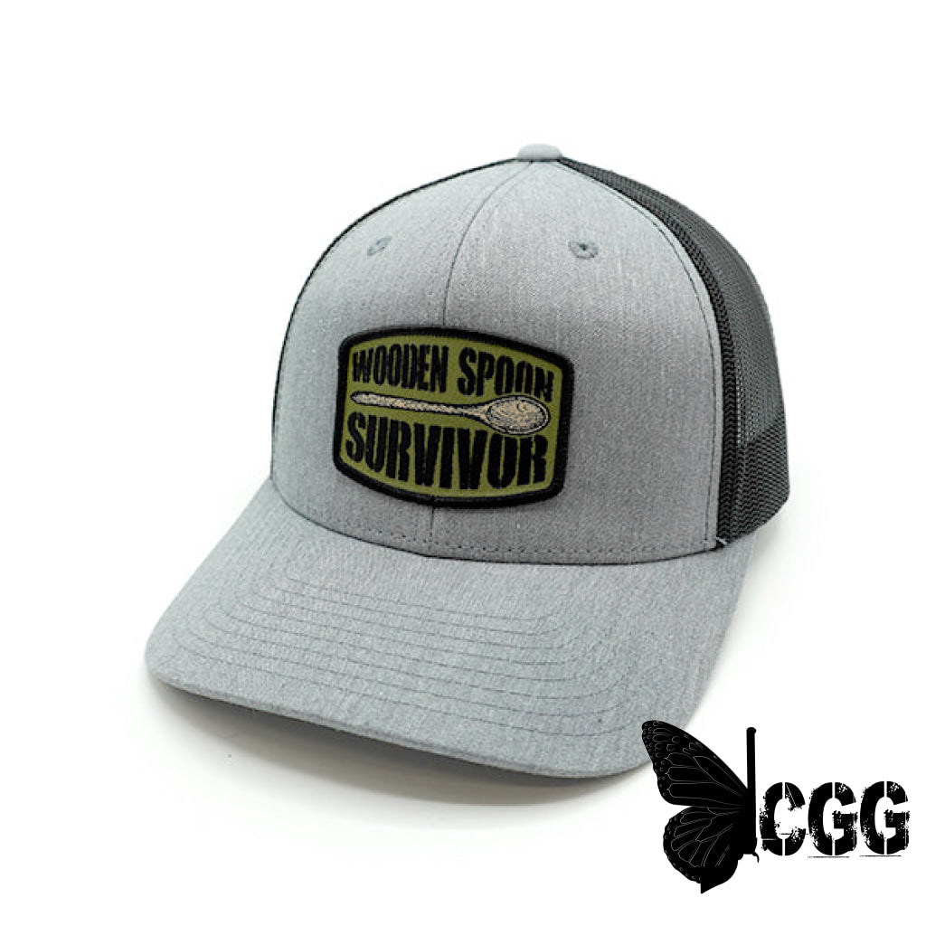 Wooden Spoon Survivor Woven Patch Hat Heather And Black / Curved Bill Snapback Nc - Hats