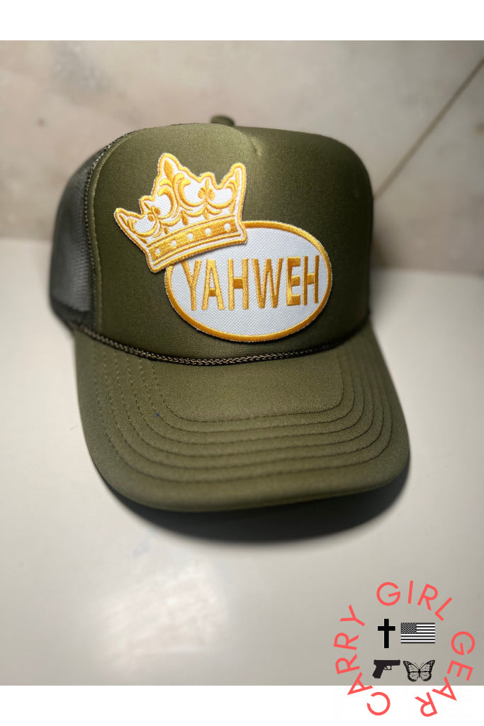 Yahweh trucker hat -clearance Olive Green