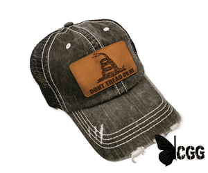 Dont Tread On Me Leather Patch Trucker Black/black Mesh