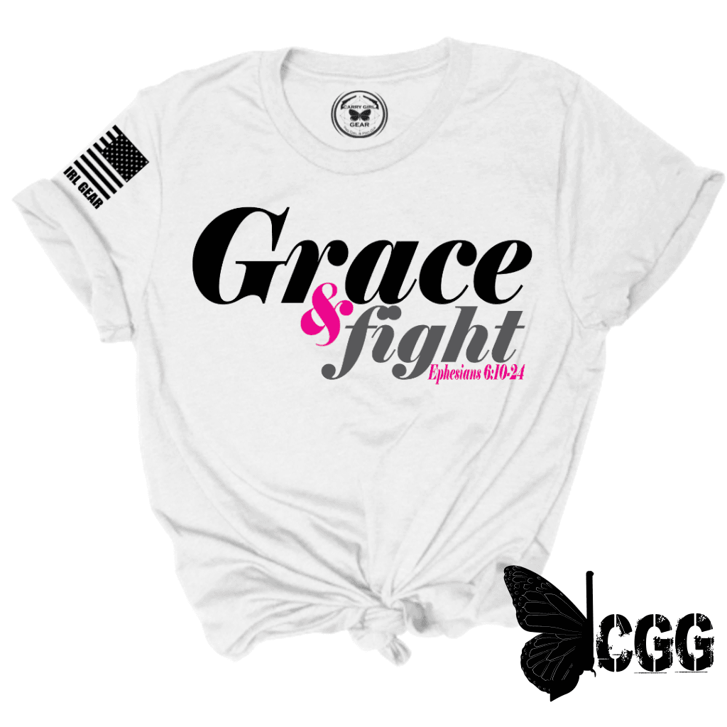 Grace & Fight Tee Xs / White Unisex Cut Cgg Perfect Tee